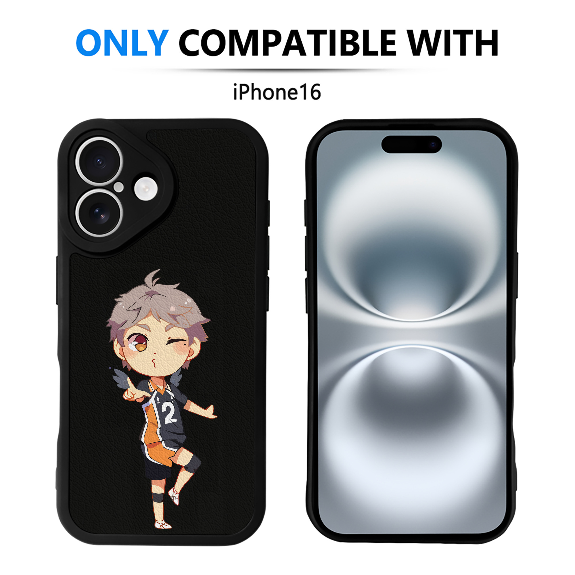 （画像用） ハイキュー!! Haikyu!! 【iPhone 16シリーズ対応】シリコンスマホケース（レザー調） 材質：シリコン